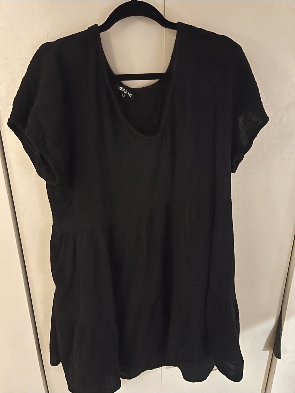 Black Women's Short-Sleeve swim cover up